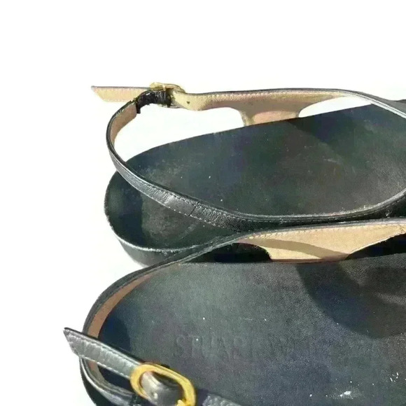 Stuart Weitzman Summer Thong Sandal Black Size 8B Retails $470 Made In Spain - Picture 6 of 8